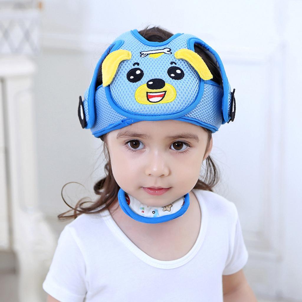 Baby Infant Toddlers Protection Cap Shatter-Resistant Head Cap Bue dog
