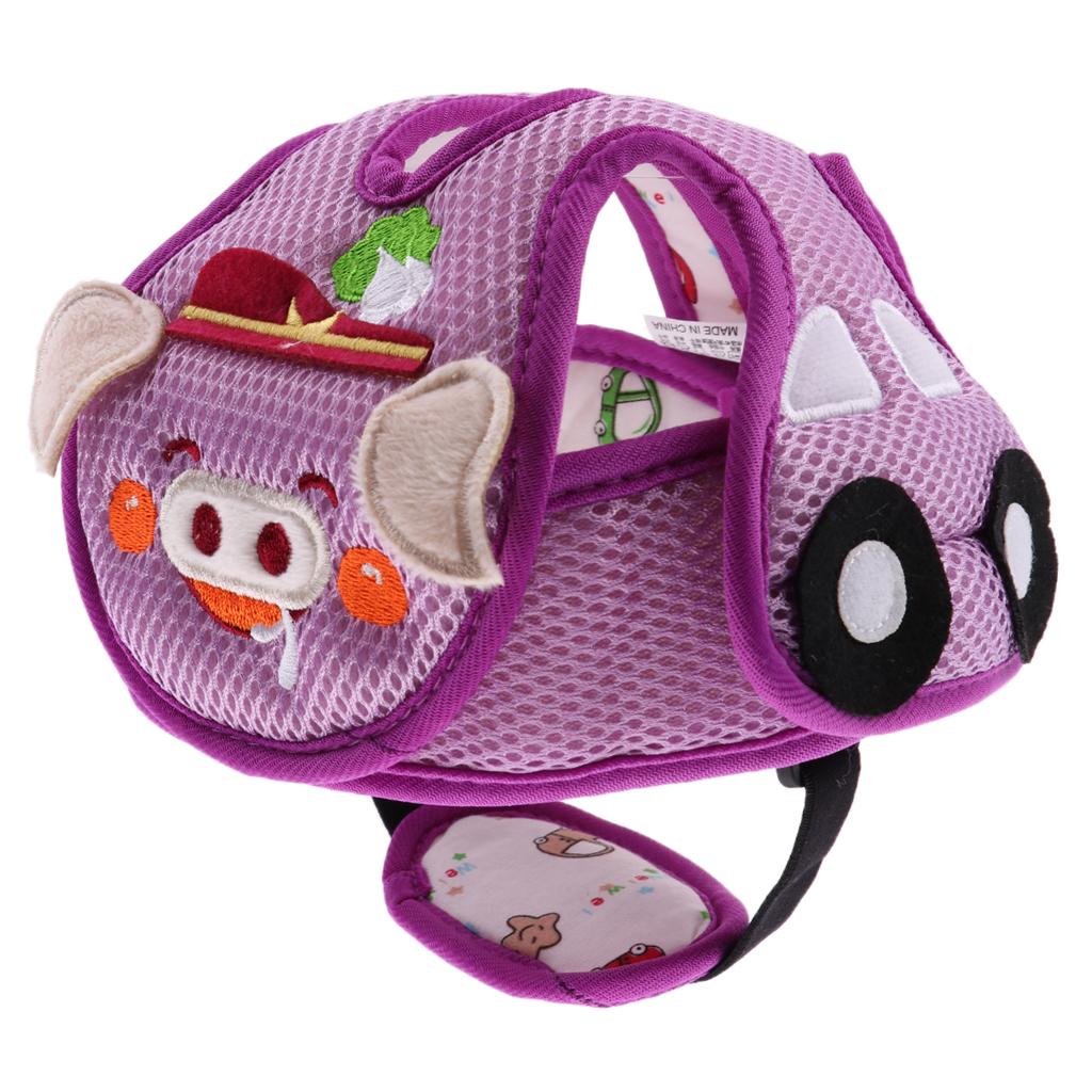 Baby Infant Toddlers Protection Cap Shatter-Resistant Head Cap Purple pig