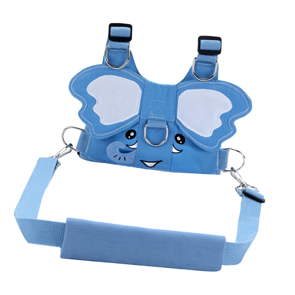 Baby Toddler Anti-Lost Backpack Seat Belt Traction Rope Pale blue elephant