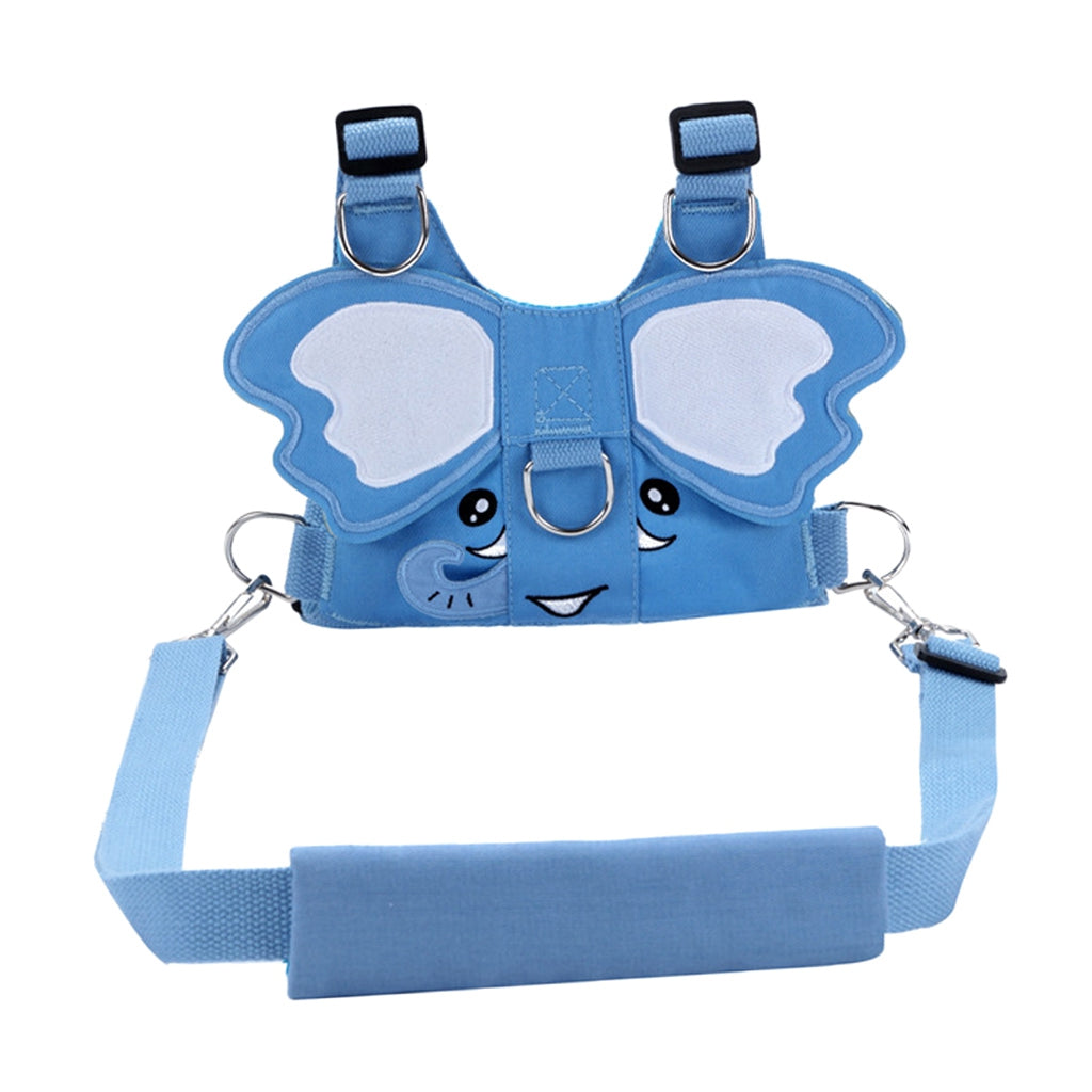 Baby Toddler Anti-Lost Backpack Seat Belt Traction Rope Pale blue elephant