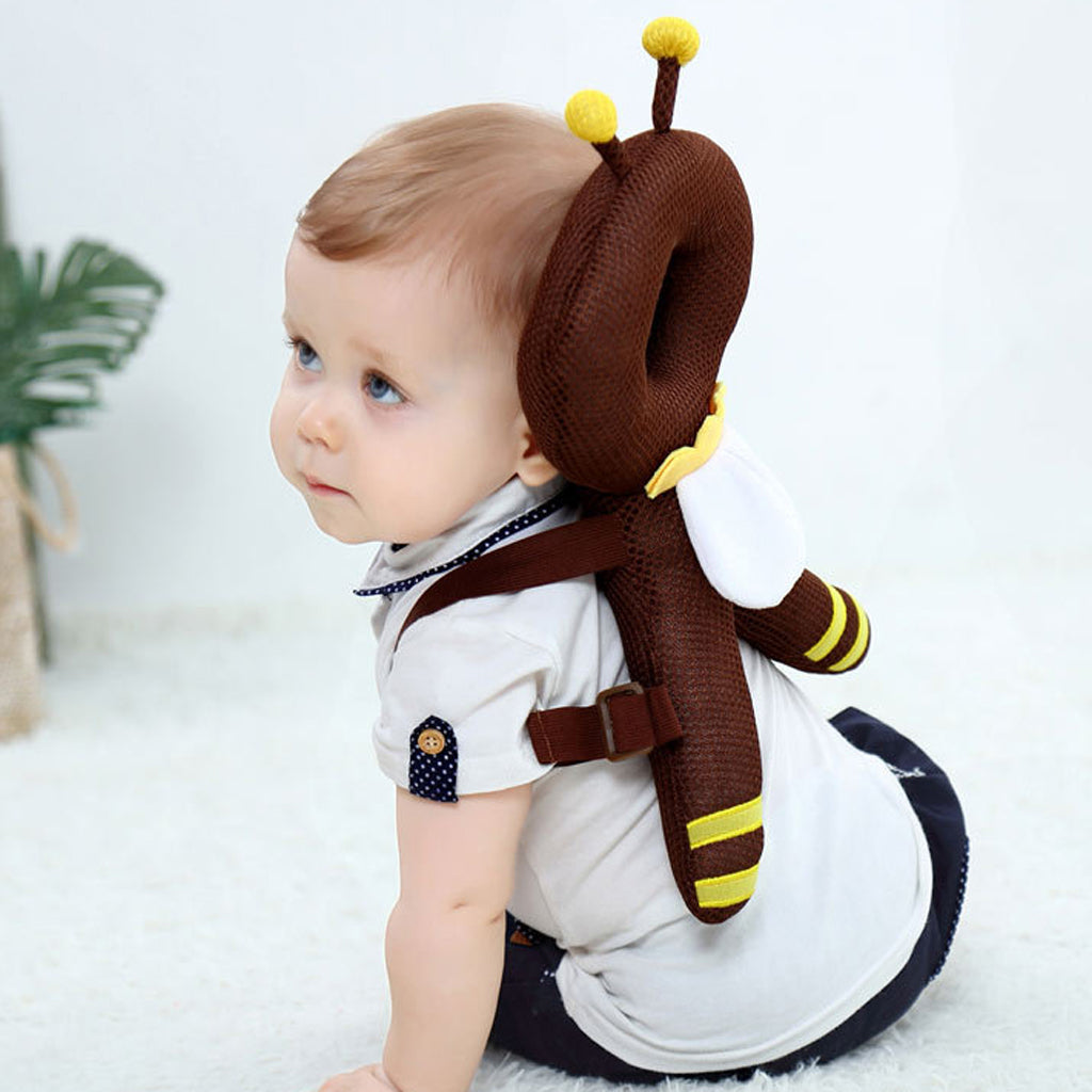 Baby Head Protector Safety Pad Cushion Kids Back Protection Coffee Bee