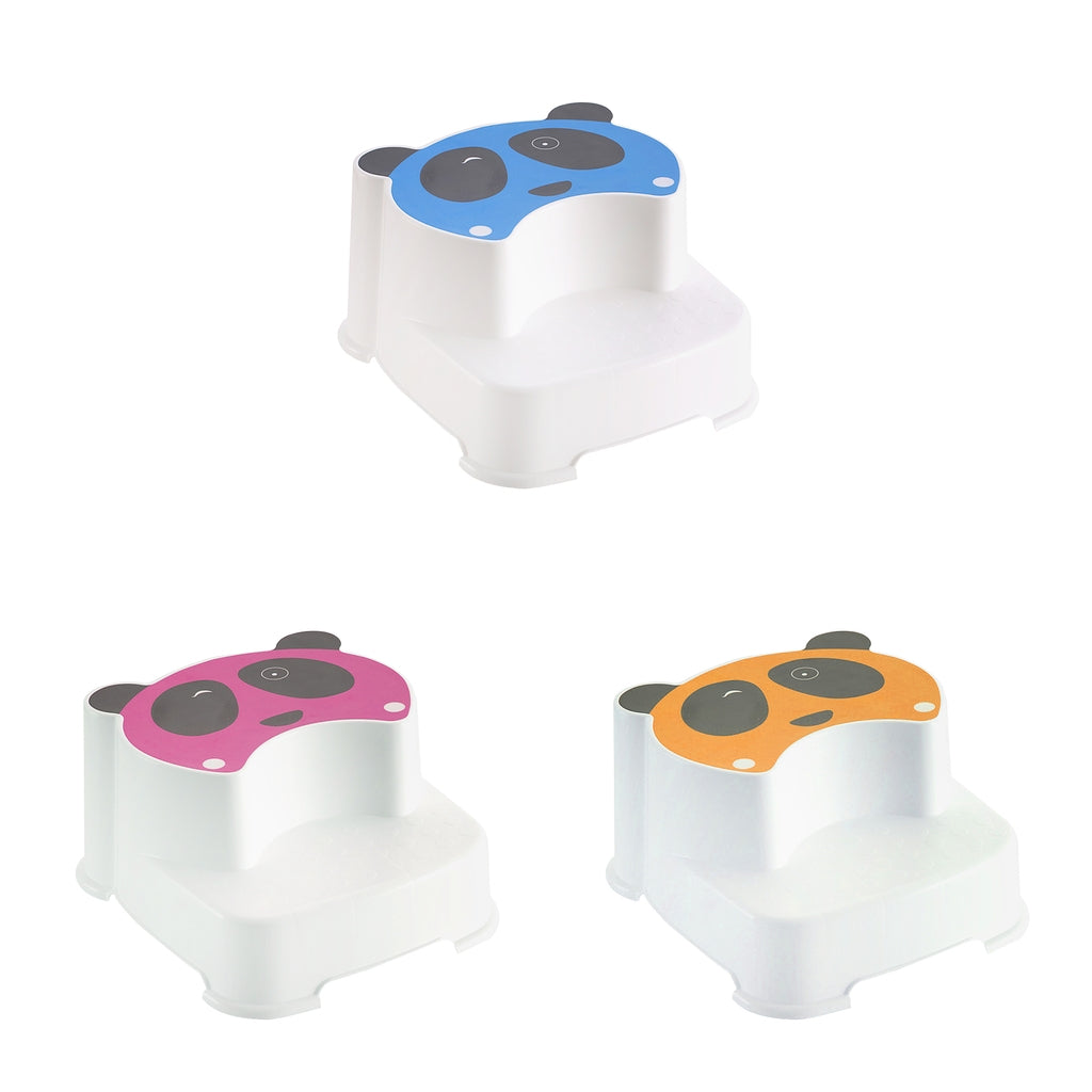 Baby Double Step Stool for Kids Anti-Slip Childs Foot Stool Blue