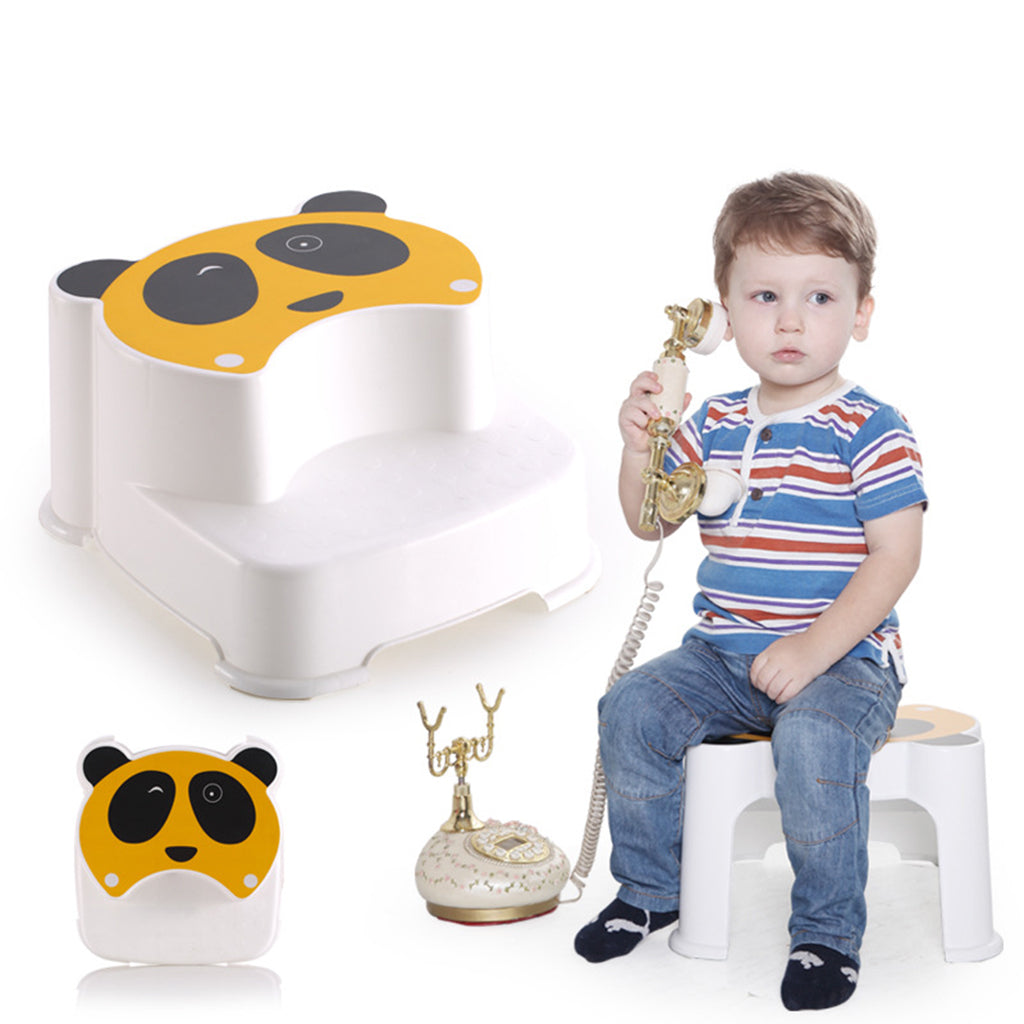 Baby Double Step Stool for Kids Anti-Slip Childs Foot Stool Blue