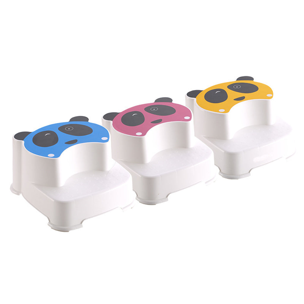 Baby Double Step Stool for Kids Anti-Slip Childs Foot Stool Blue