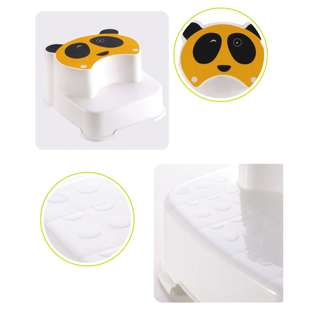 Baby Double Step Stool for Kids Anti-Slip Childs Foot Stool Yellow