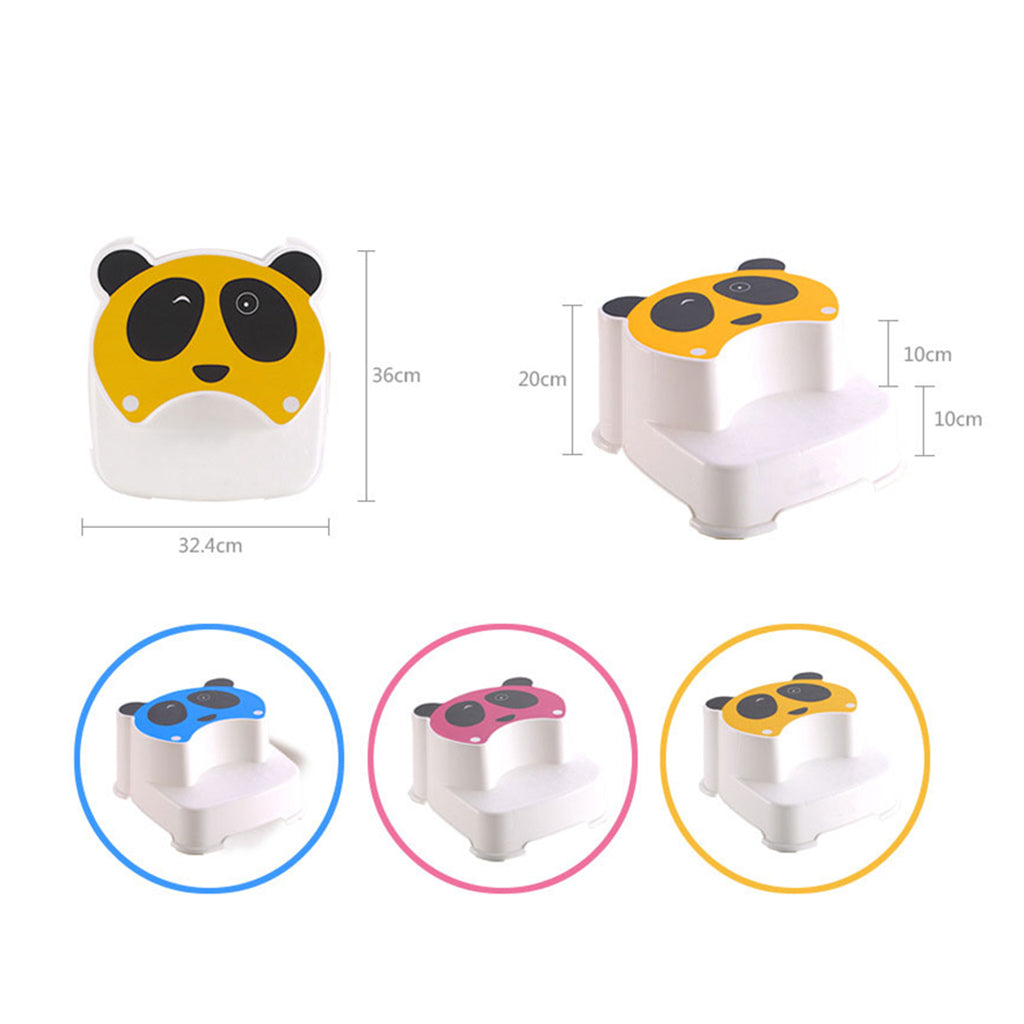 Baby Double Step Stool for Kids Anti-Slip Childs Foot Stool Yellow