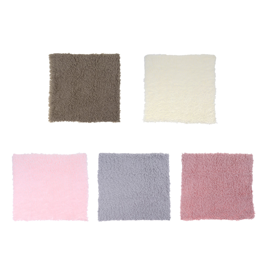 DIY Baby Photo Props Newborn Photography Soft Fur Quilt Mat Blanket Rug Brown