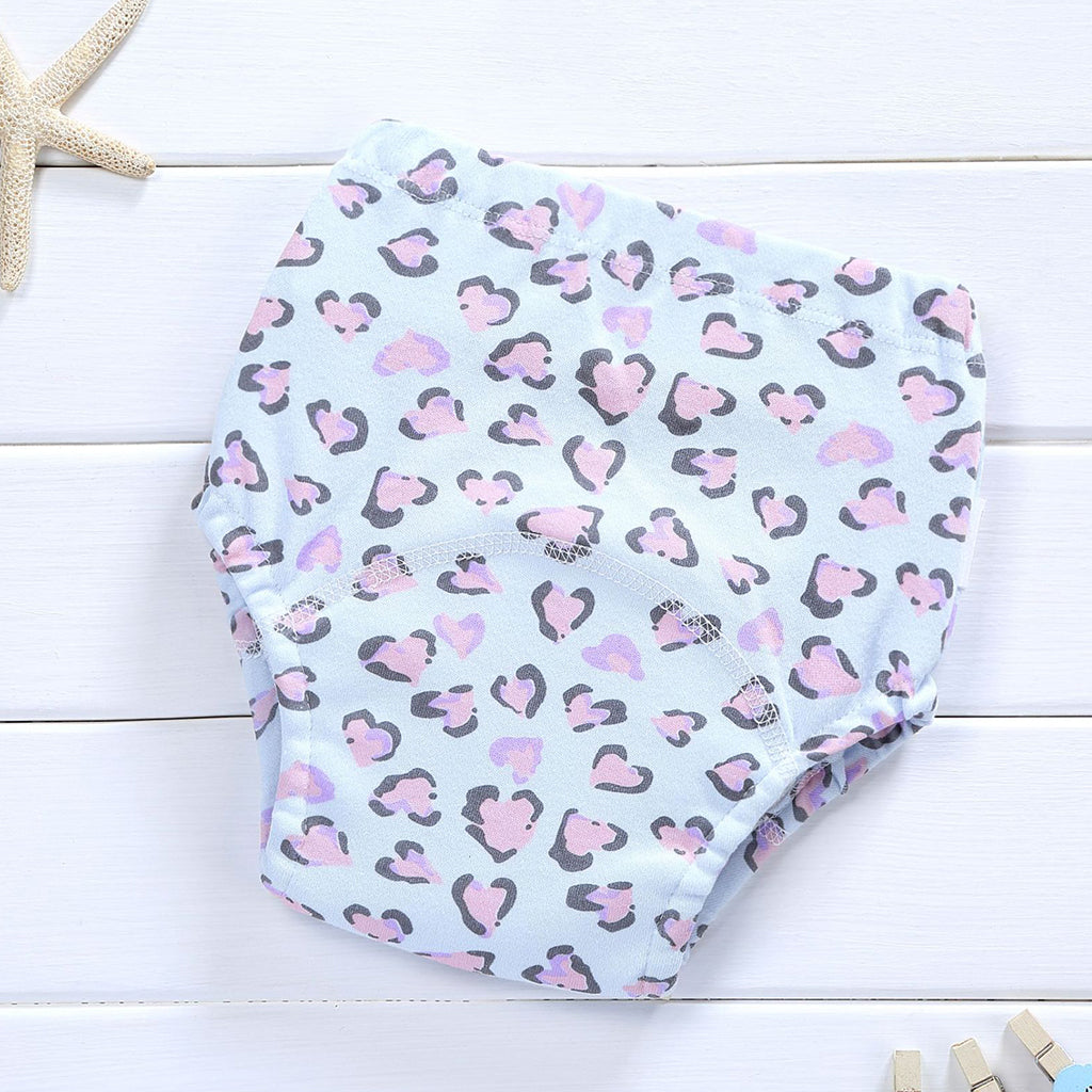 Baby Infant Kids Four-Layer Gauze Diaper Learning Pants Purple heart Size 80