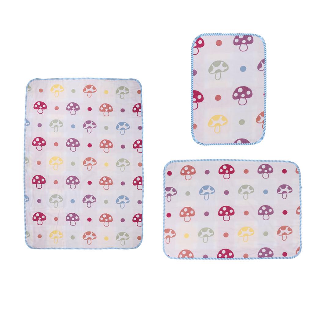 Baby Waterproof Cotton Urine Mat Nappy Bed Changing Diaper Pad 30x45cm Mushroom