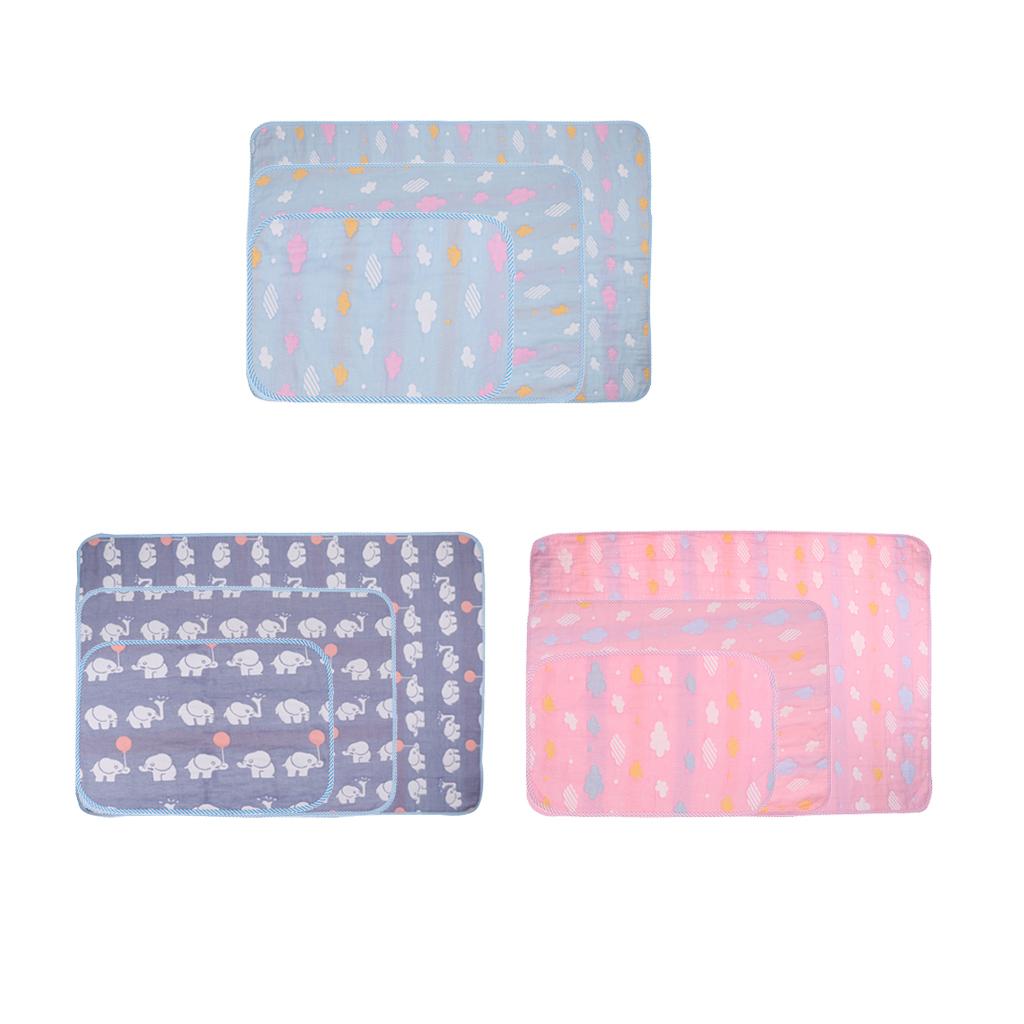 Baby Six-Layer Gauze Padding Mattress Changing Diaper Pad Blue elephant 30x45cm