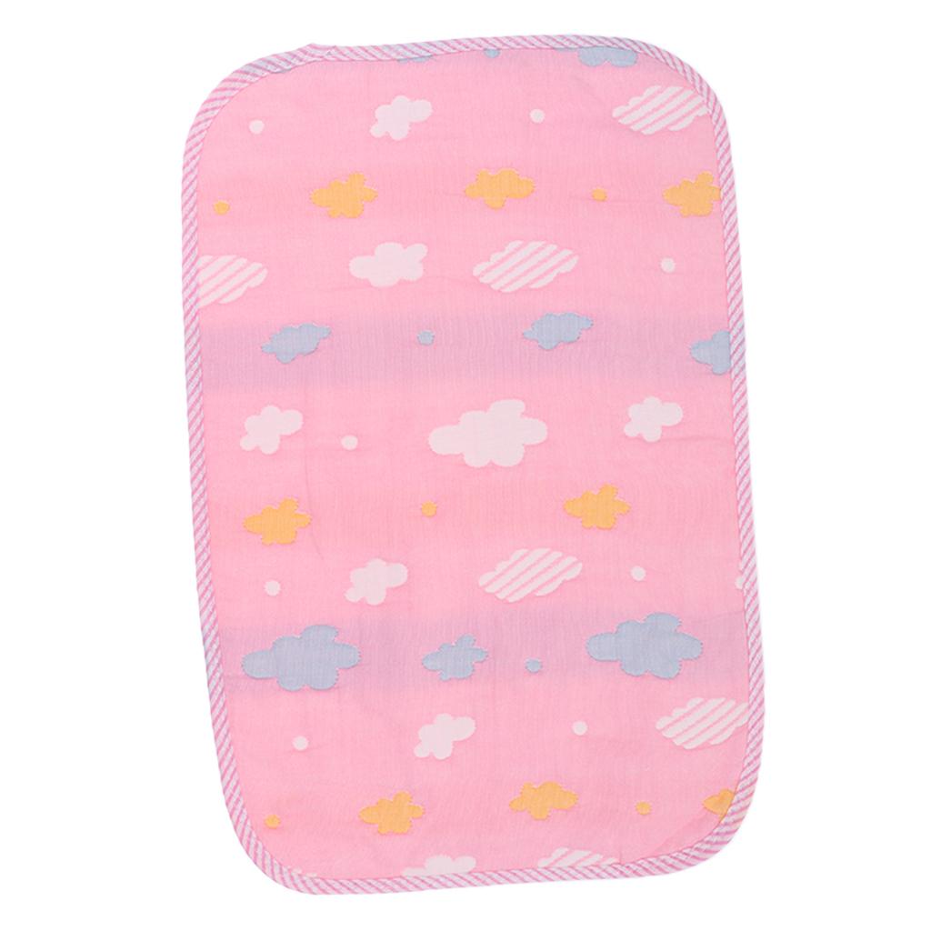 Baby Six-Layer Gauze Padding Mattress Changing Diaper Pad Pink cloud 30x45cm