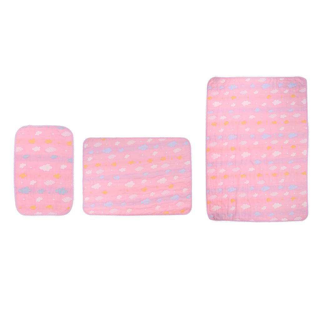 Baby Six-Layer Gauze Padding Mattress Changing Diaper Pad Pink cloud 30x45cm