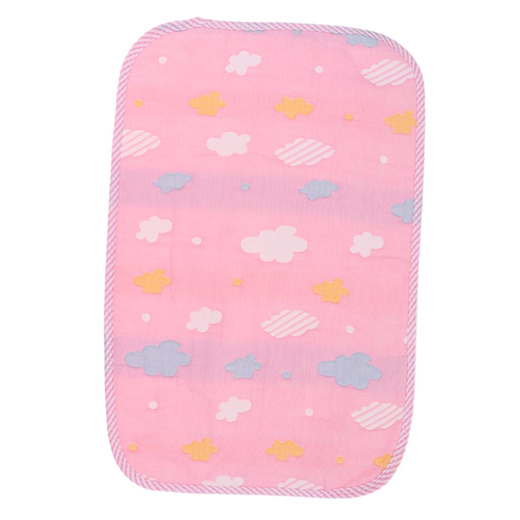 Baby Six-Layer Gauze Padding Mattress Changing Diaper Pad Pink cloud 30x45cm