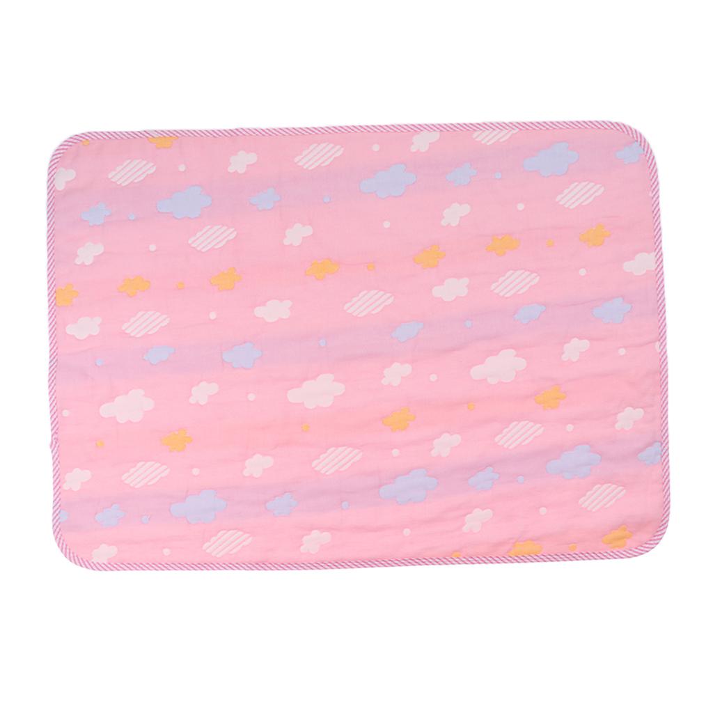 Baby Six-Layer Gauze Padding Mattress Changing Diaper Pad Pink cloud 50x70cm