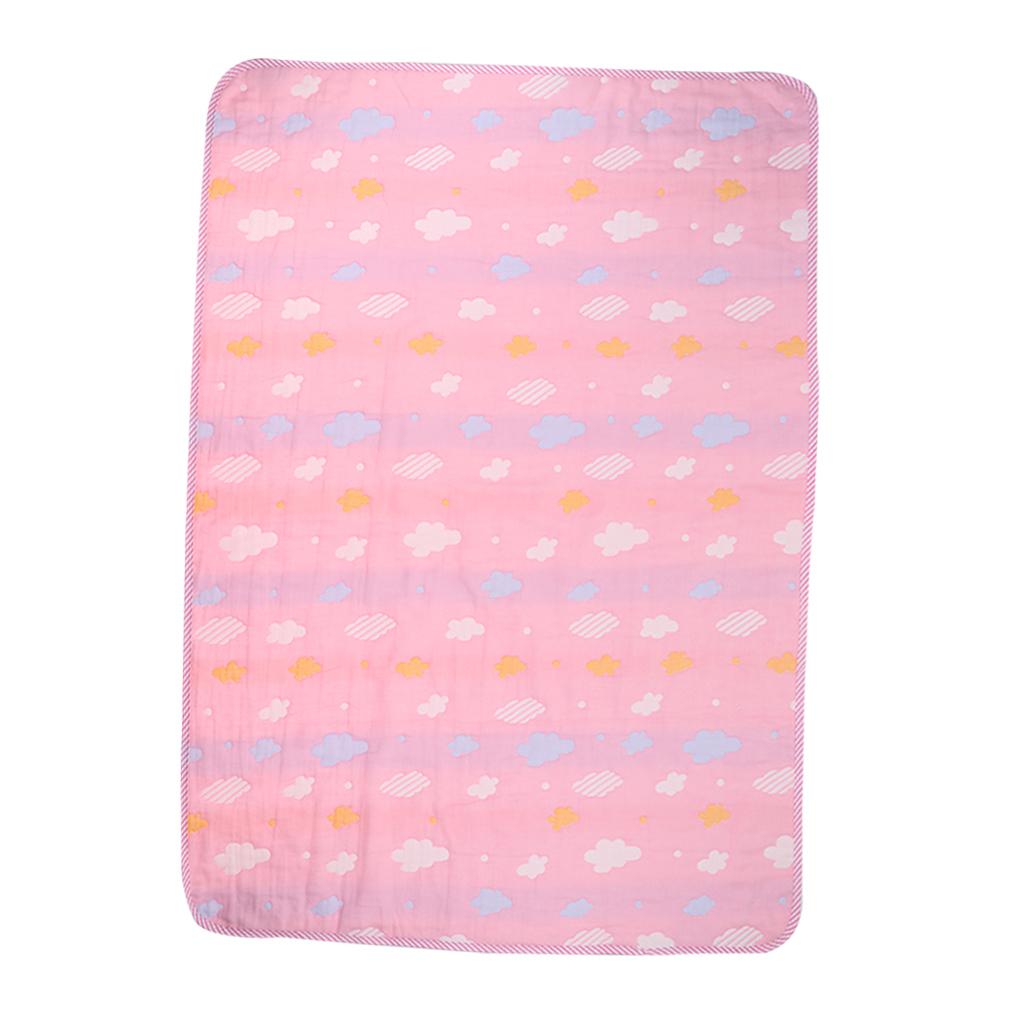 Baby Six-Layer Gauze Padding Mattress Changing Diaper Pad Pink cloud 70x100cm