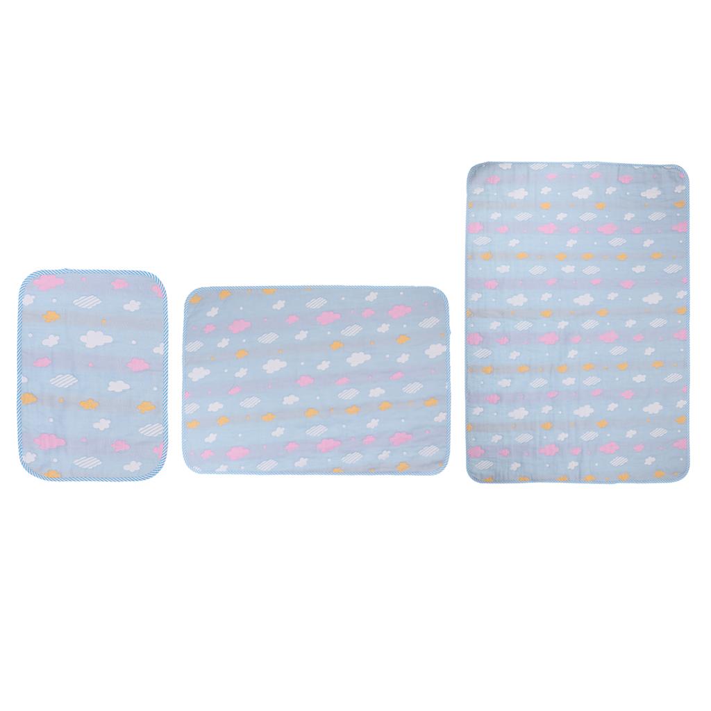 Baby Six-Layer Gauze Padding Mattress Changing Diaper Pad Blue cloud 30x45cm