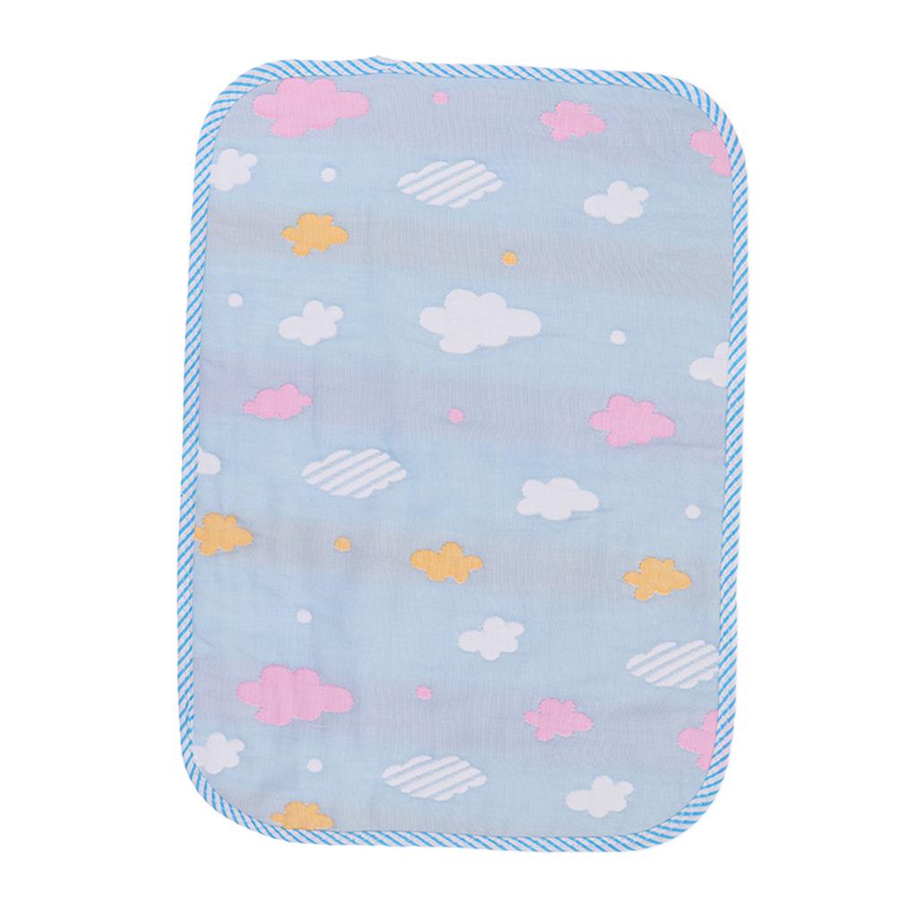 Baby Six-Layer Gauze Padding Mattress Changing Diaper Pad Blue cloud 30x45cm