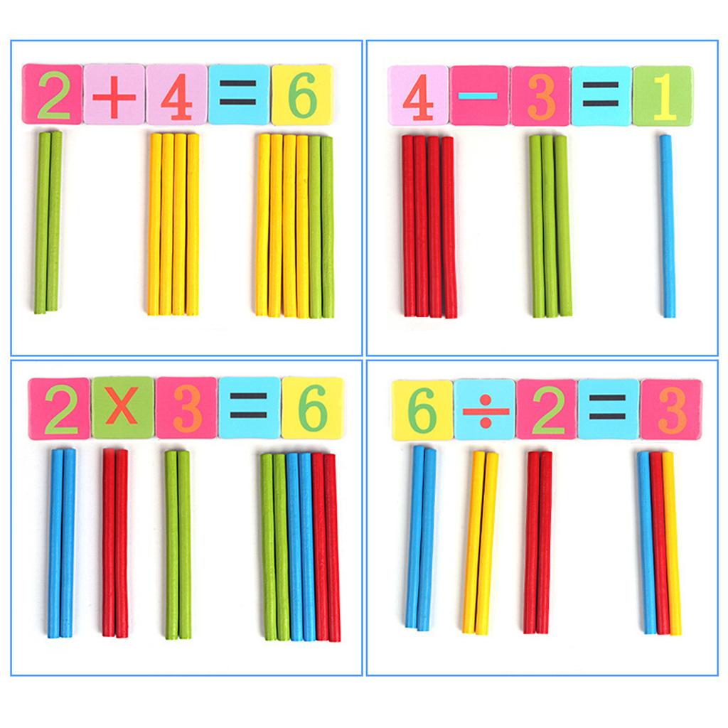 Wooden Toys Arithmetic Learning Box Educational Montessori Materials Math Toys