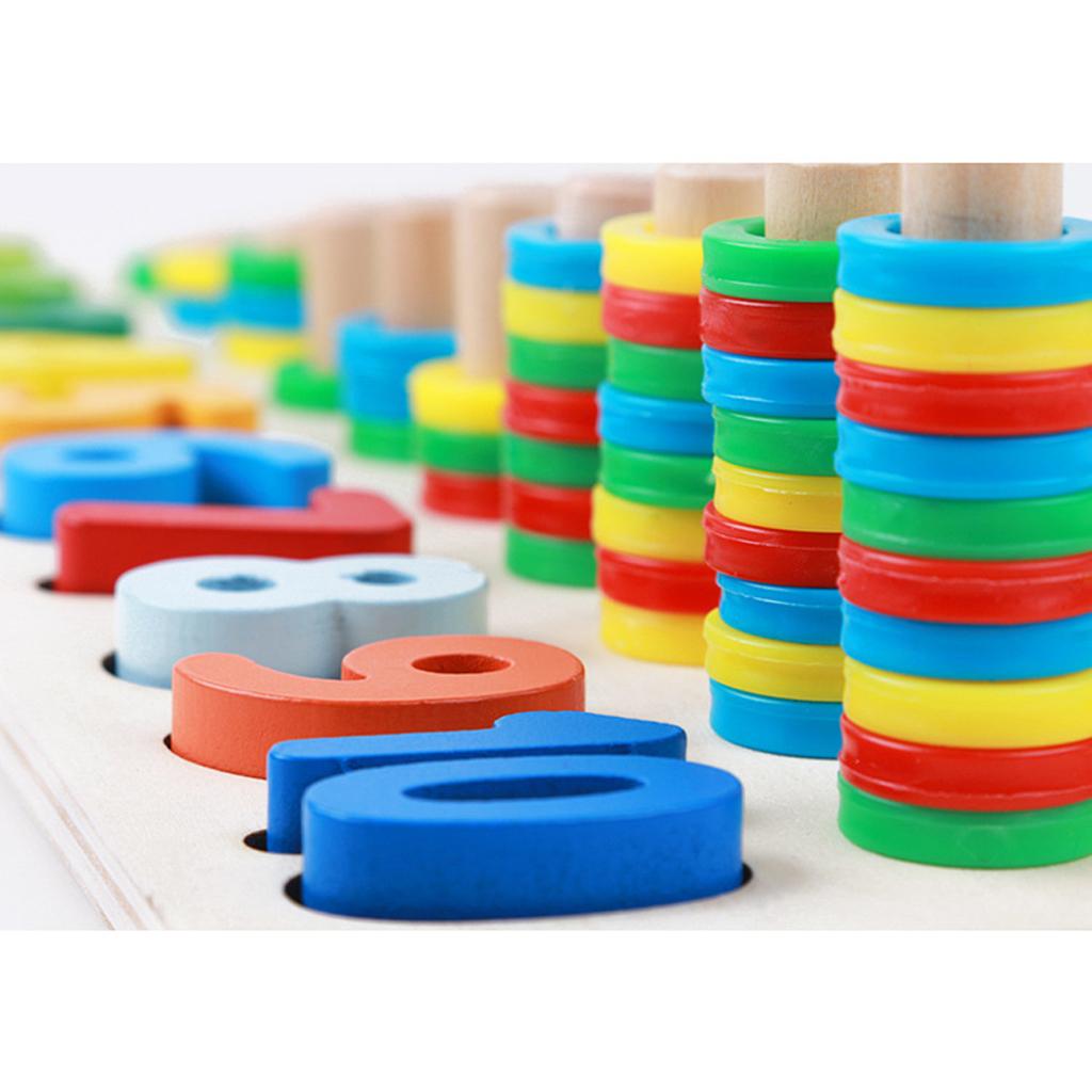 Kids Wooden Number Puzzle Board Early Learning Educational Toys