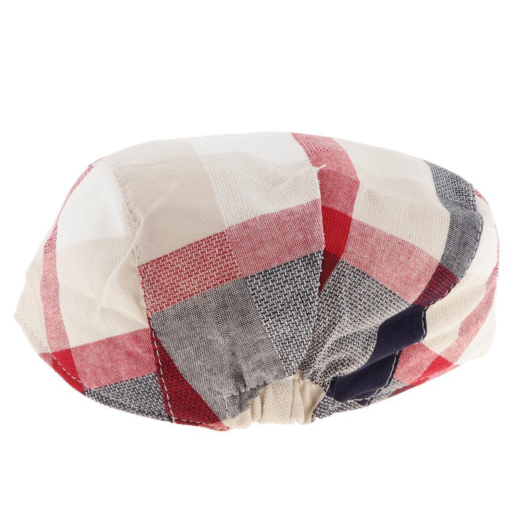 Children's Beret Retro Plaid Hat for Baby Children's Cap Red plaid