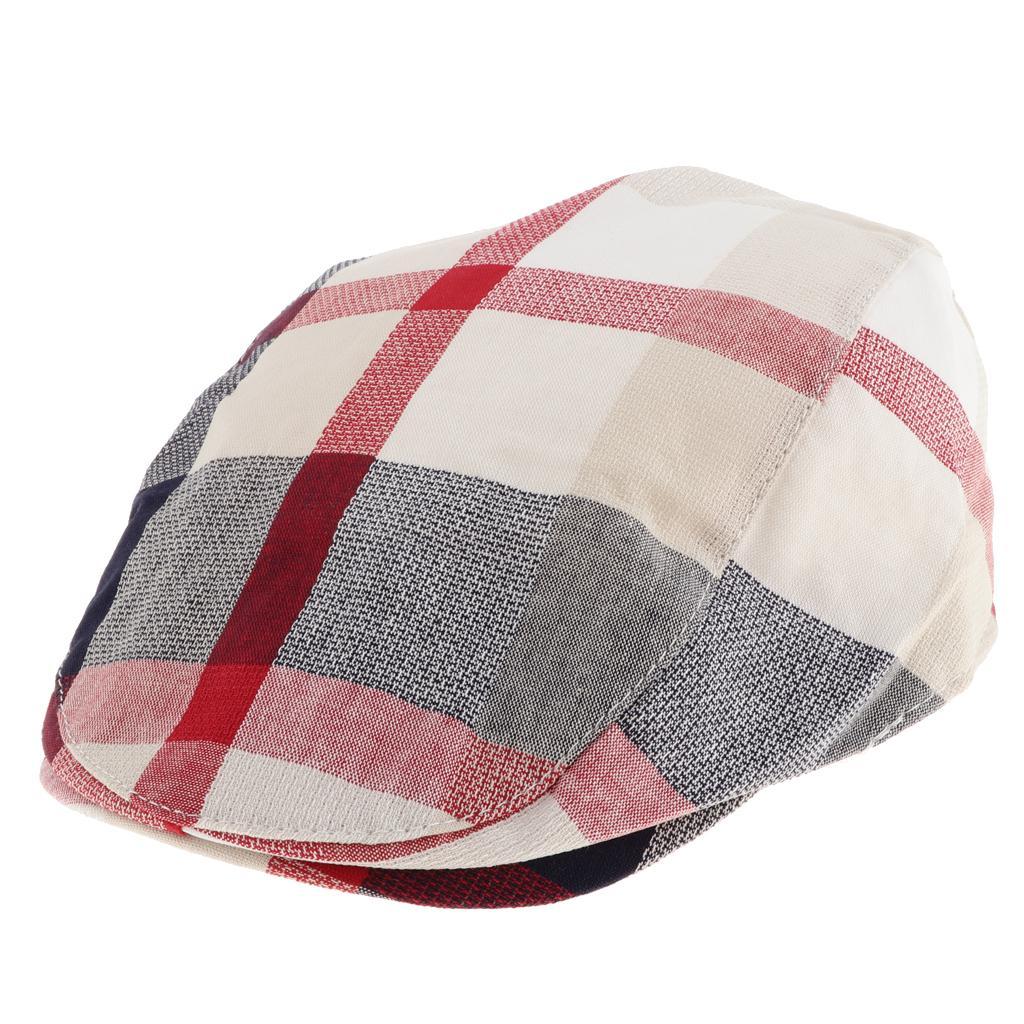 Children's Beret Retro Plaid Hat for Baby Children's Cap Red plaid