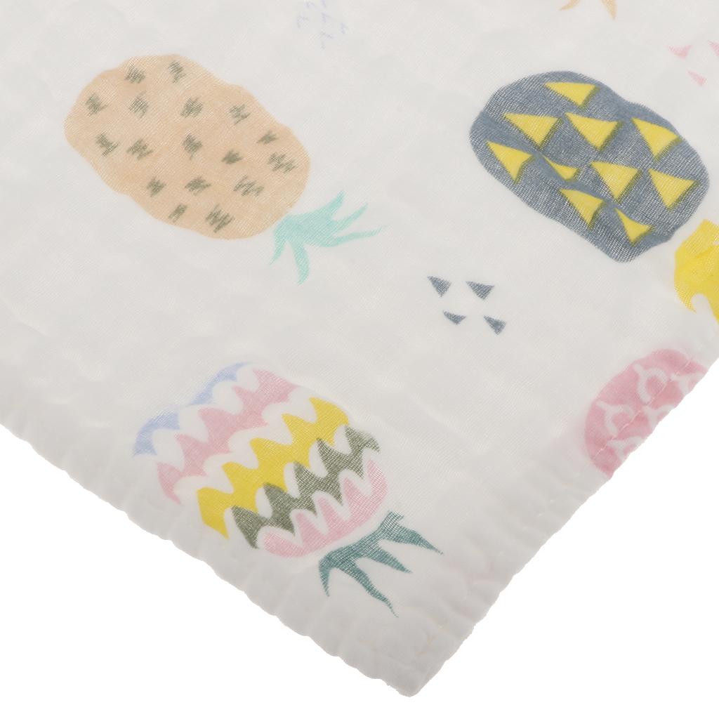 Six Layer Printed Square Cotton Towel Baby Saliva Towel Colorful Pineapple