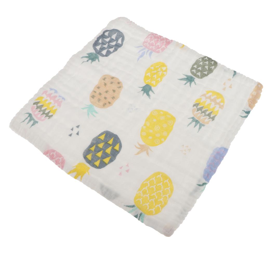 Six Layer Printed Square Cotton Towel Baby Saliva Towel Colorful Pineapple