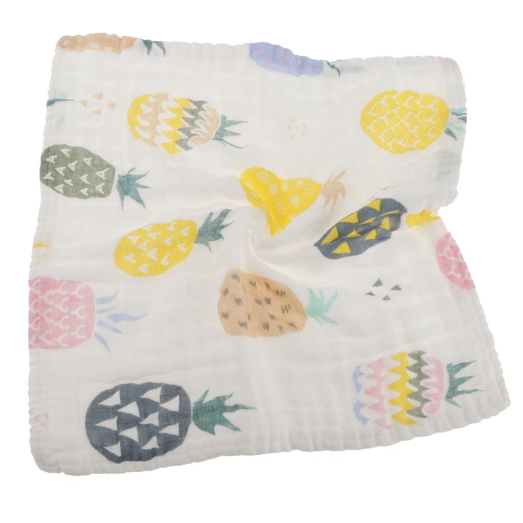 Six Layer Printed Square Cotton Towel Baby Saliva Towel Colorful Pineapple