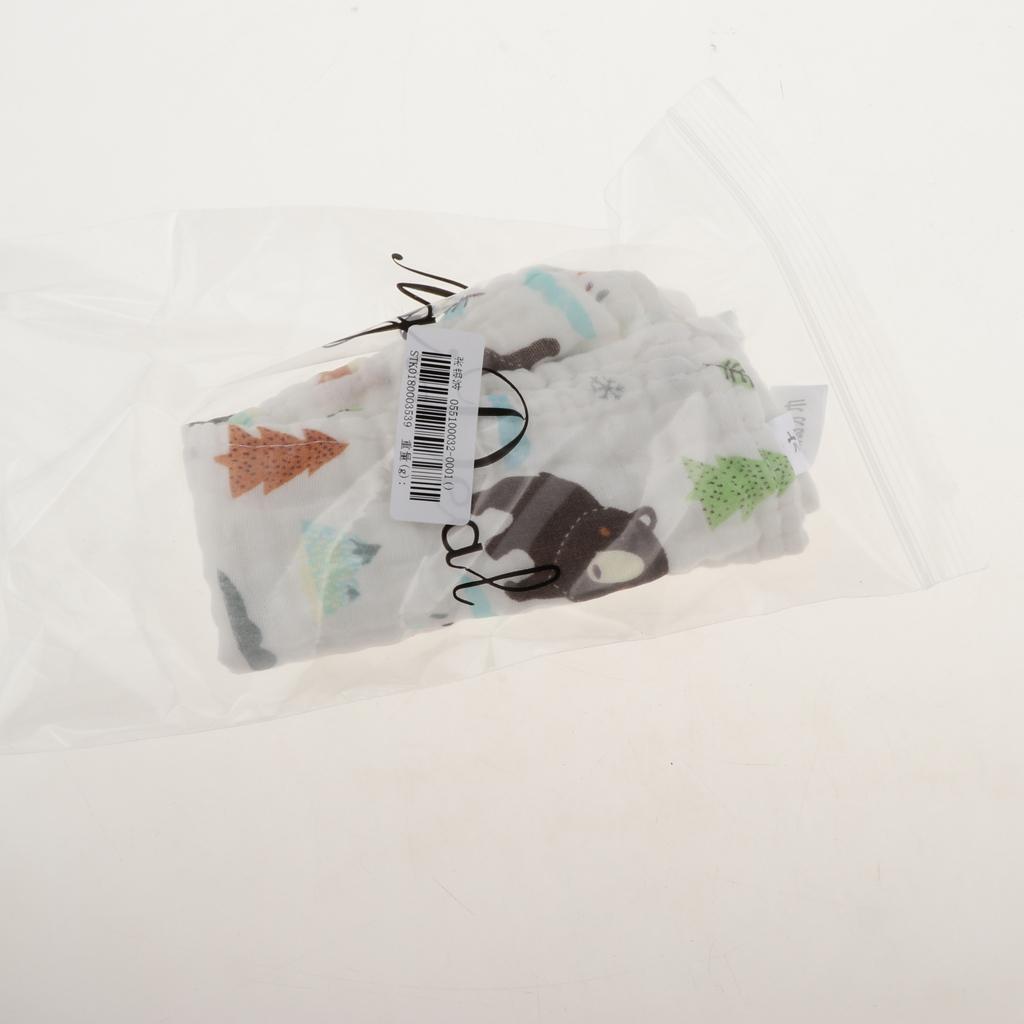Six Layer Printed Square Cotton Towel Baby Saliva Towel Coffee bear
