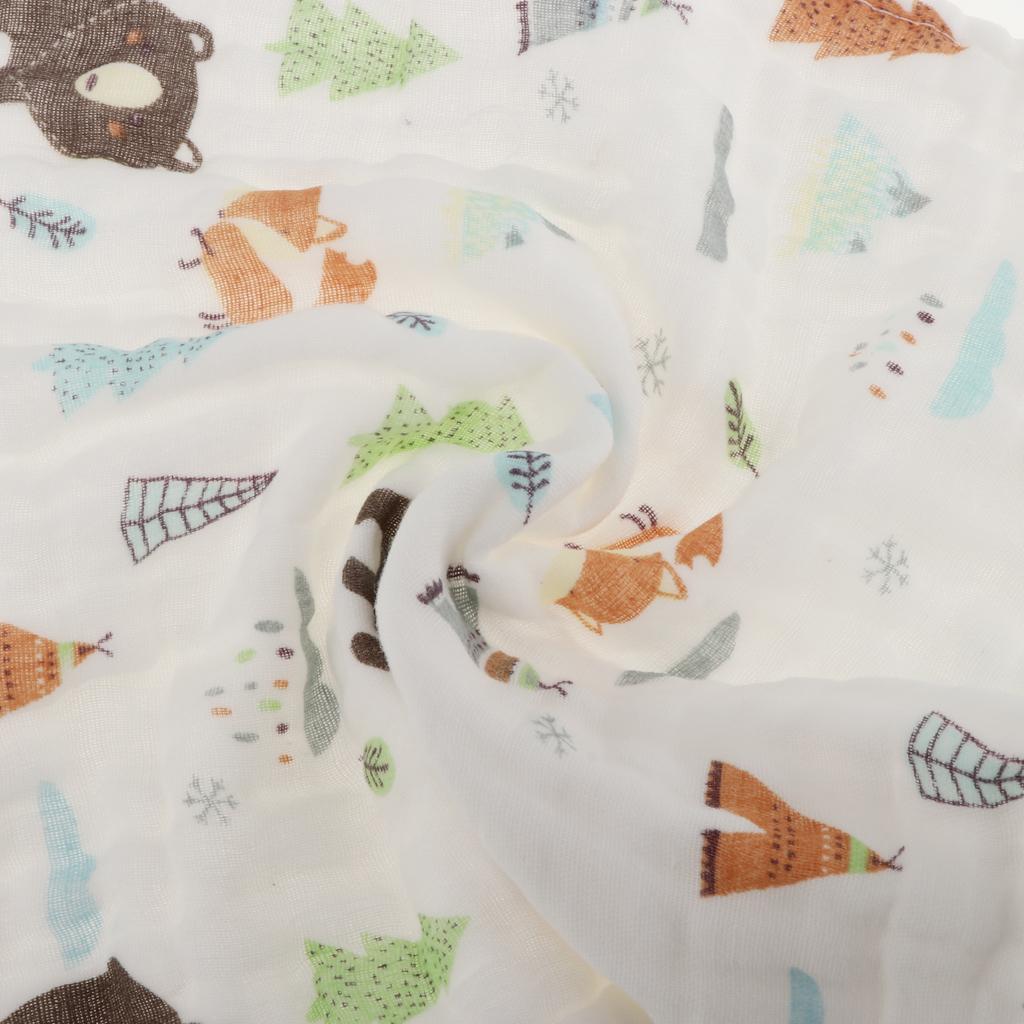 Six Layer Printed Square Cotton Towel Baby Saliva Towel Coffee bear