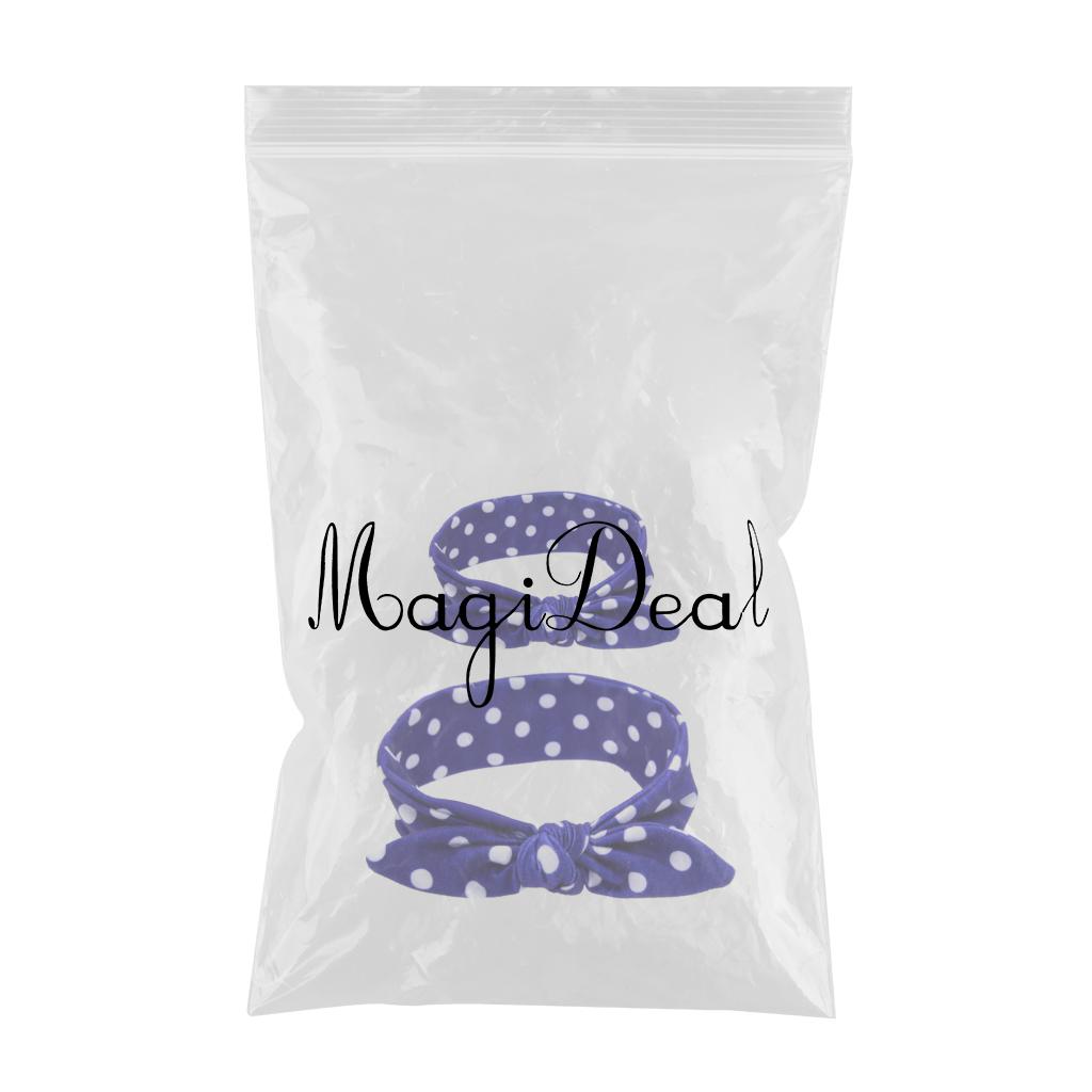 2Pcs Mom & Daughter Bow Knot Headband Hair Band Accessories Sapphire Blue
