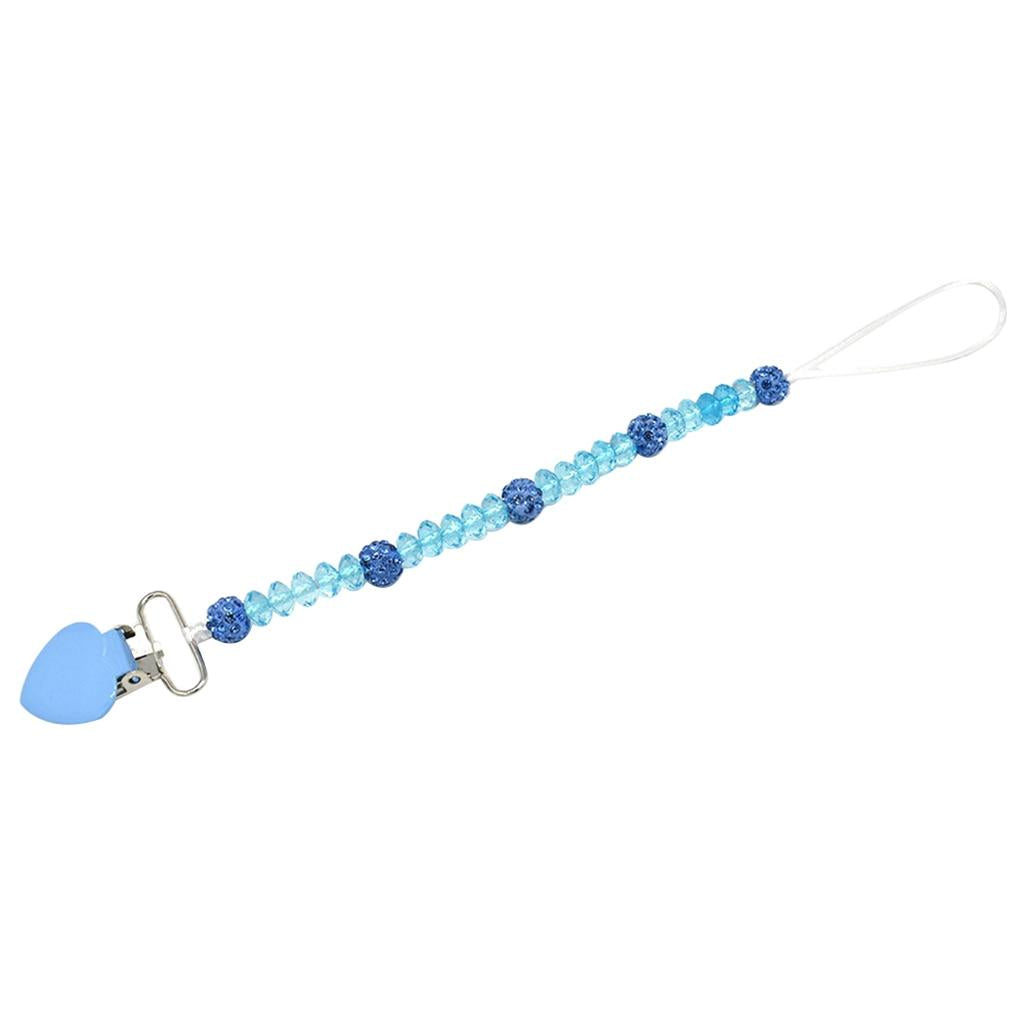 3 Pieces Baby Pacifier Crystal Pacifier Chain Clip Pink Blue White