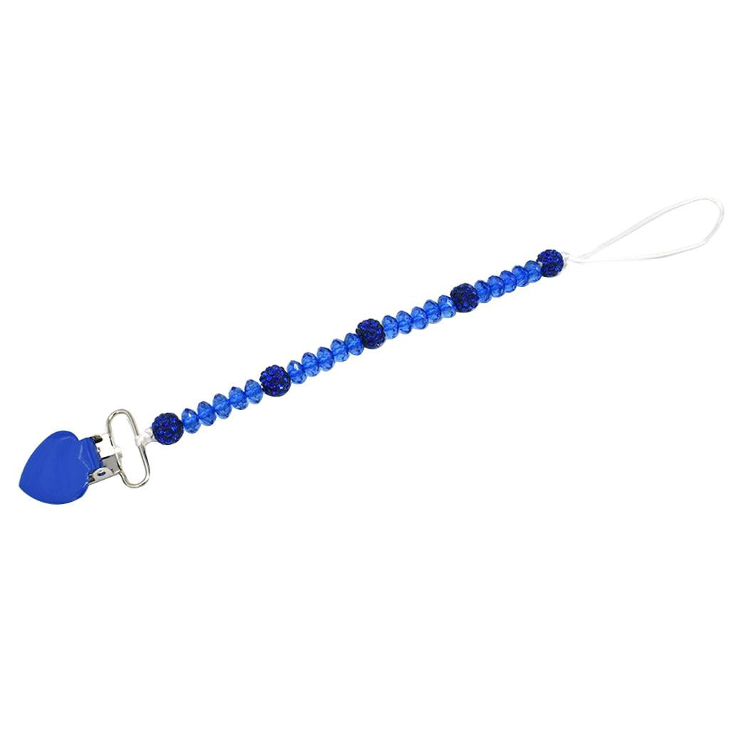 3 Pieces Baby Pacifier Crystal Pacifier Chain Clip Red Blue Rose red