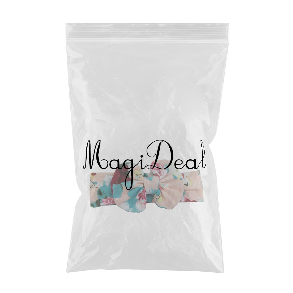 Cute Infant Girls Colorful Printed Flower Cotton Bow Baby Hair Band Style-2