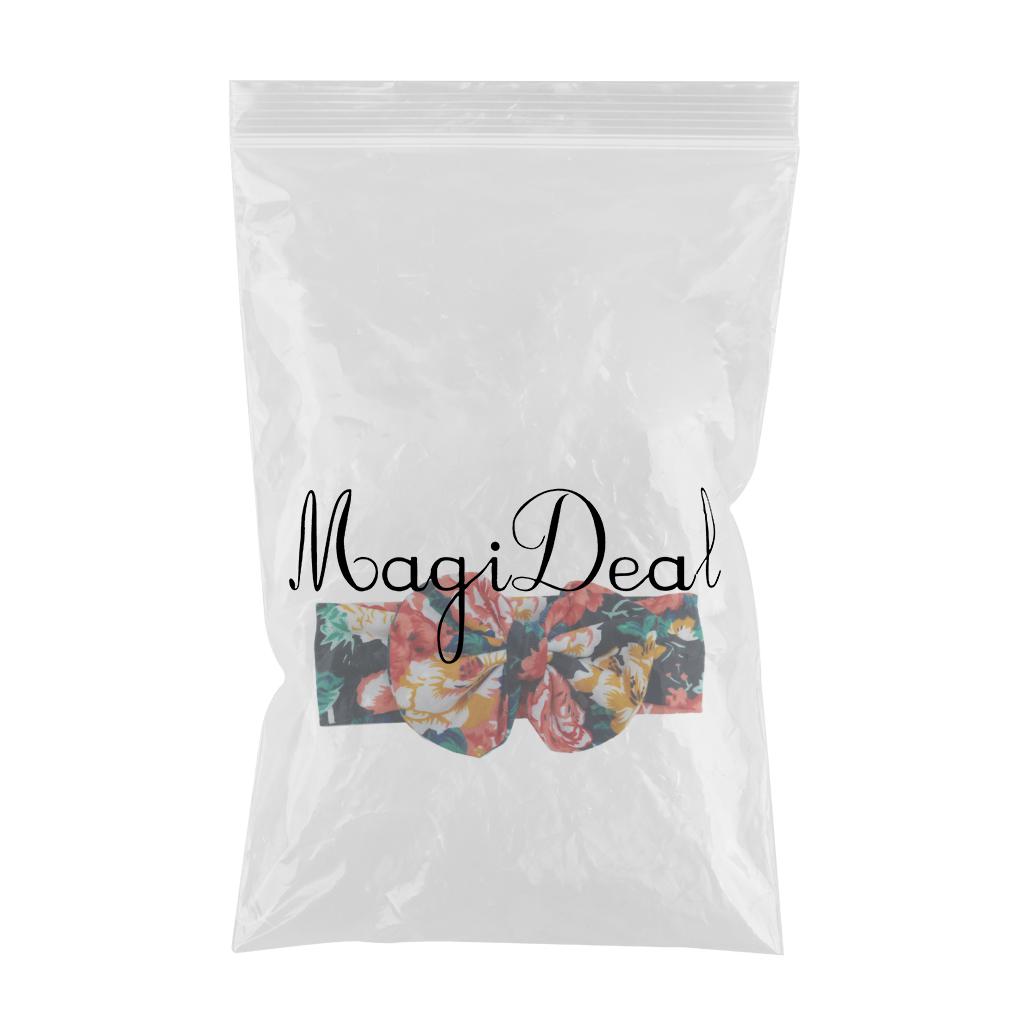 Cute Infant Girls Colorful Printed Flower Cotton Bow Baby Hair Band Style-5