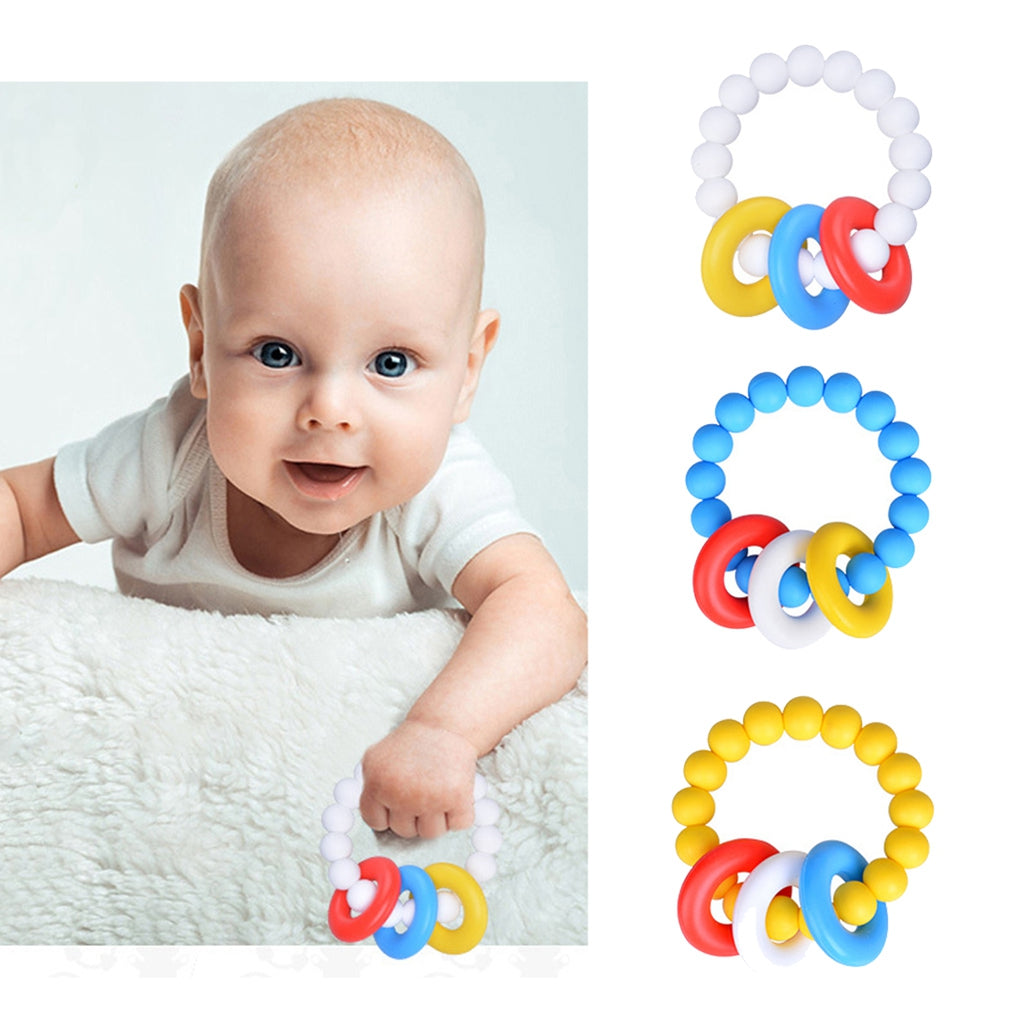 Baby Teething Toys BPA Free Children's Silicone Teething Bracelet White