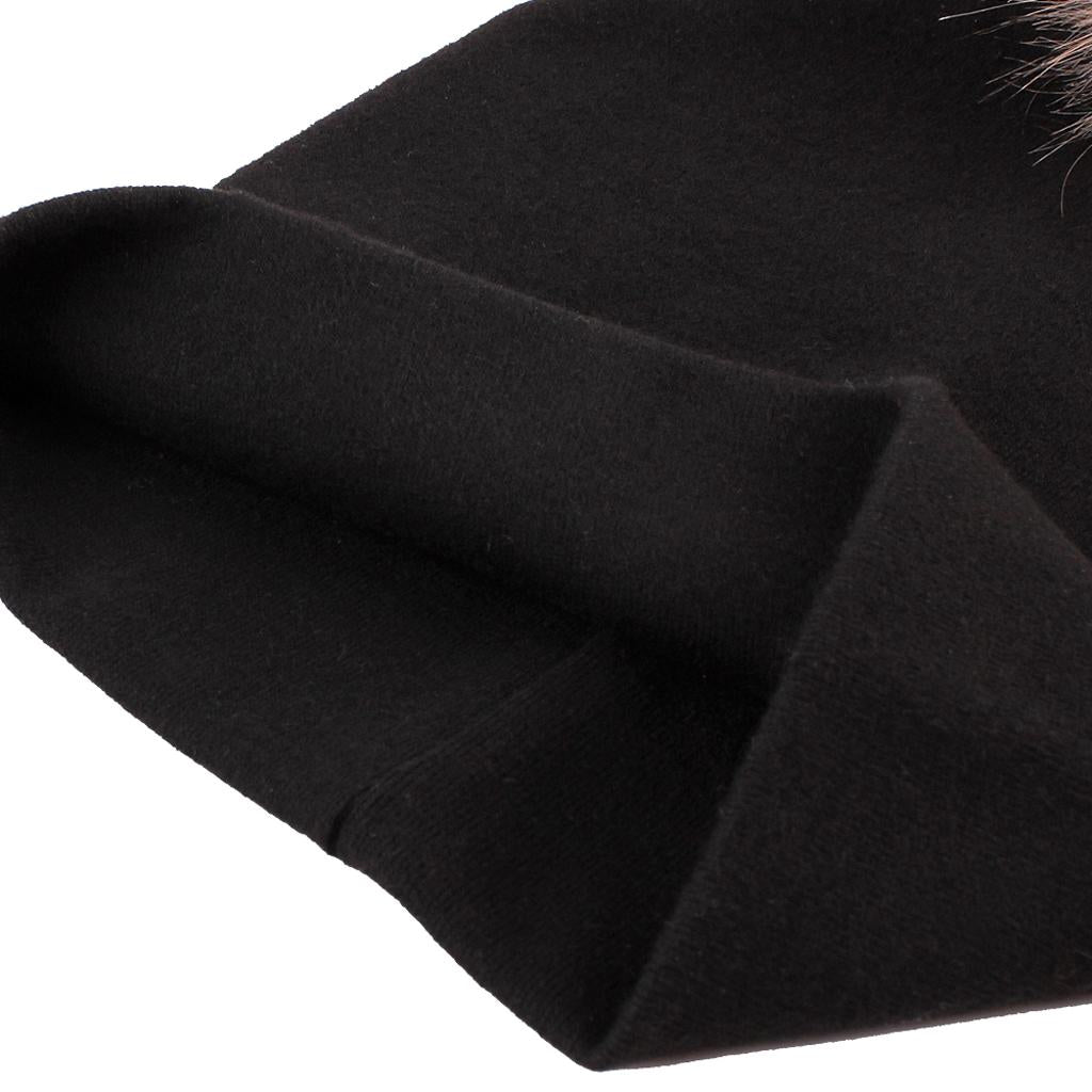 Baby Hat Faux Fur Baby Cap Cotton Pompom Bobble Hat for Kids Black