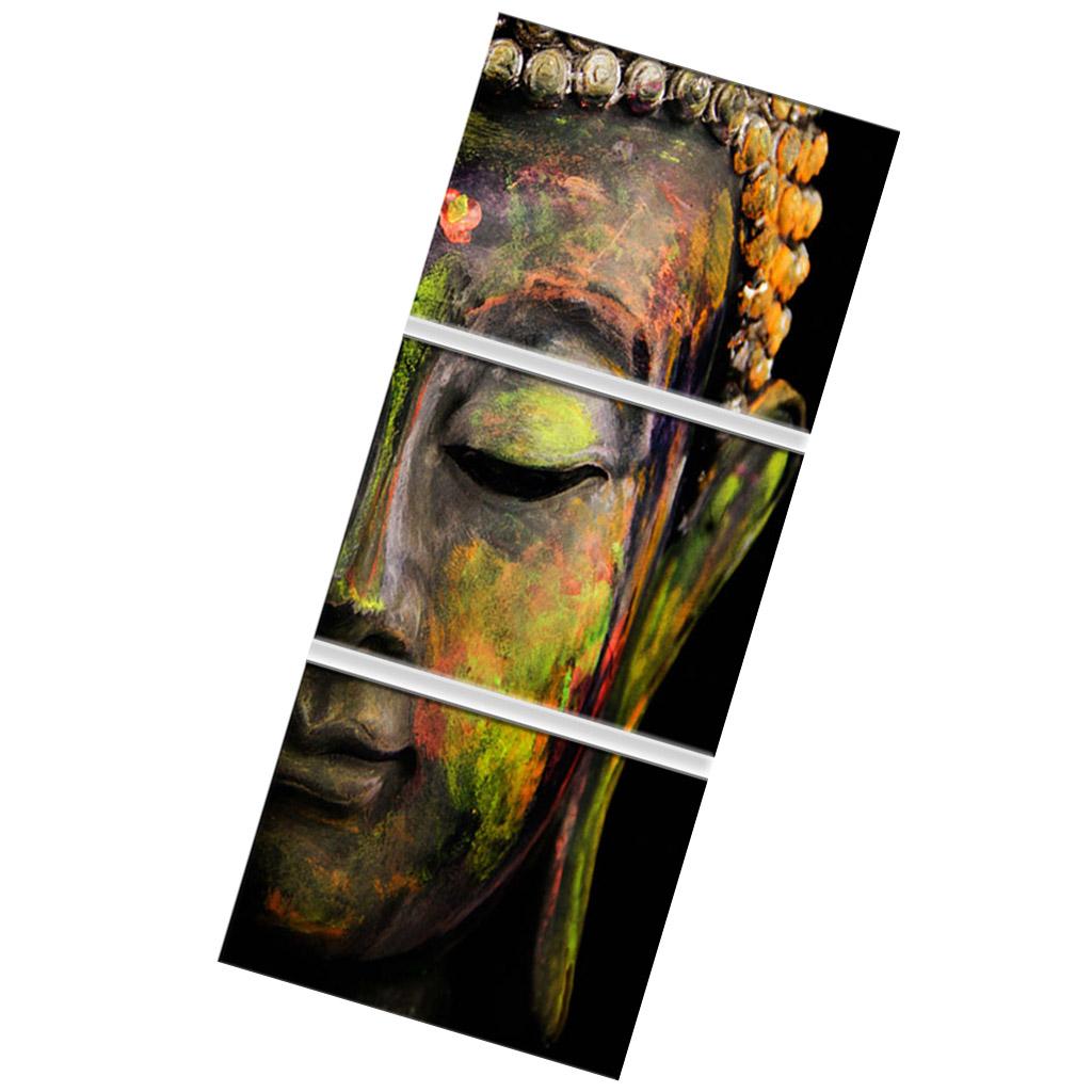3 Panels Modern Buddha Head Portrait Painting Printed on Canvas Home Decor