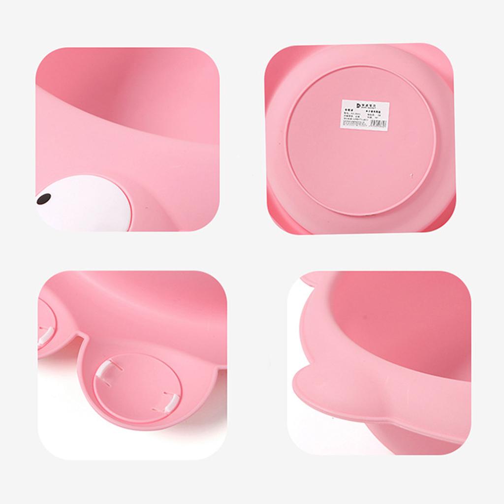 Cute Children Washbasin Baby Portable Washing Basin Plastic Frog pink