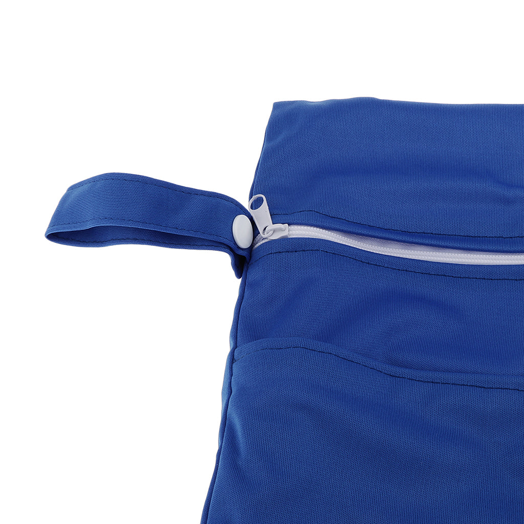 Double Zipper Infant Cloth Diaper Nappy Wet Dry Bag Swimer Tote Blue