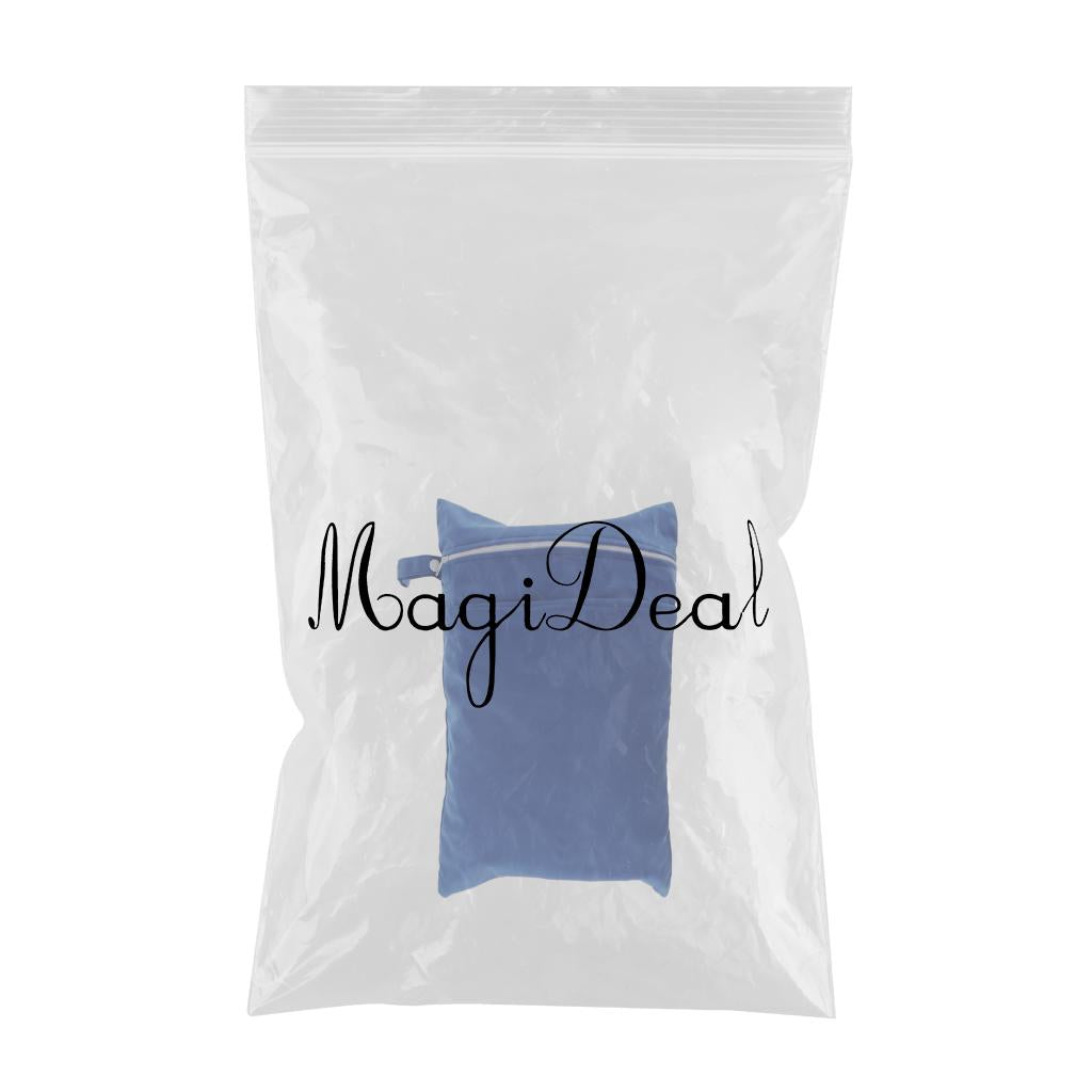 Double Zipper Infant Cloth Diaper Nappy Wet Dry Bag Swimer Tote Blue
