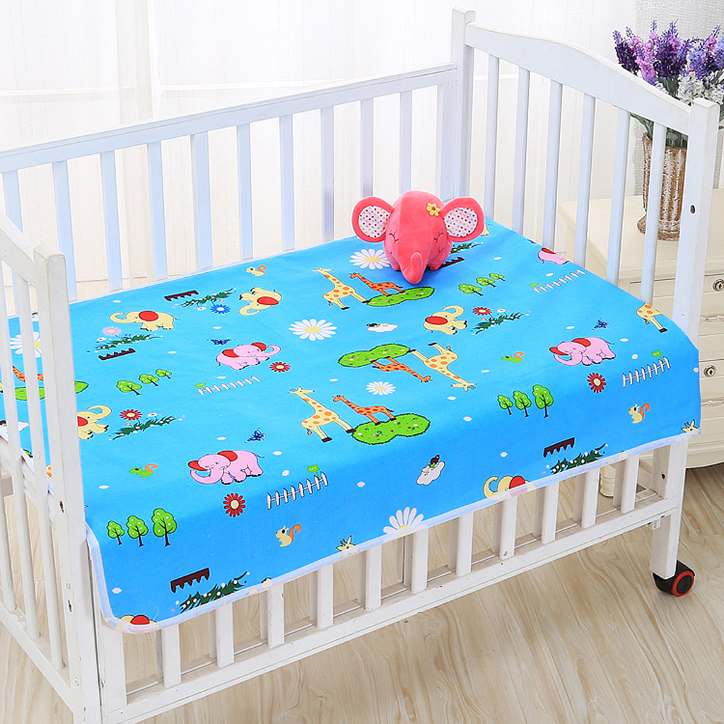 Infant Baby Cotton Waterproof Urine Mat Nappy Cover Changing Pad Blue