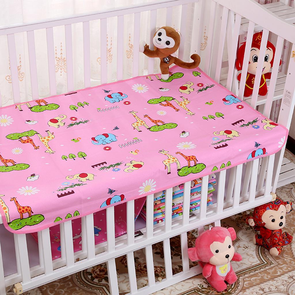 Infant Baby Cotton Waterproof Urine Mat Nappy Cover Changing Pad Pink
