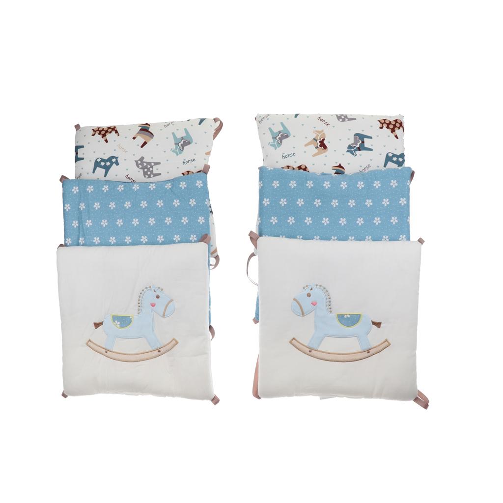 6PCs Baby Crib Bumper Cotton Infant Bed Cot Protector Horse