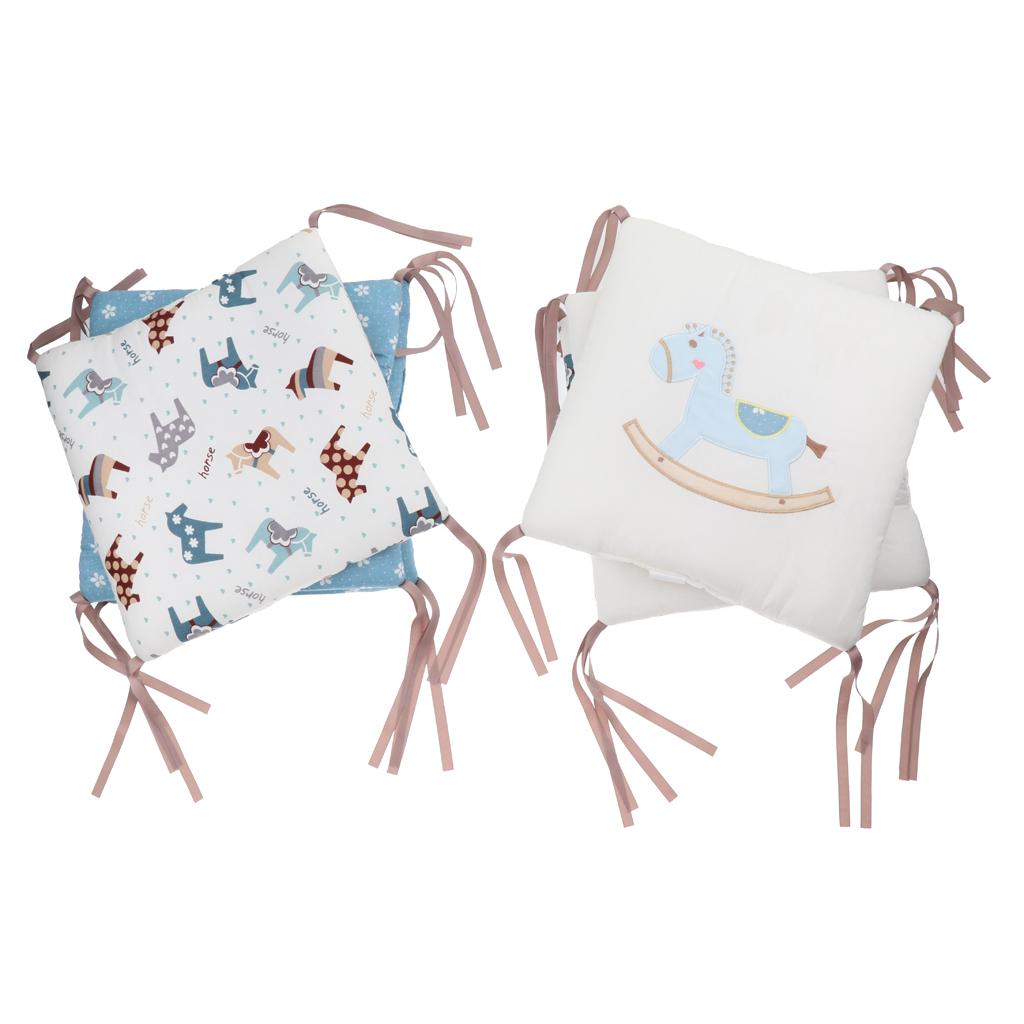 6PCs Baby Crib Bumper Cotton Infant Bed Cot Protector Horse