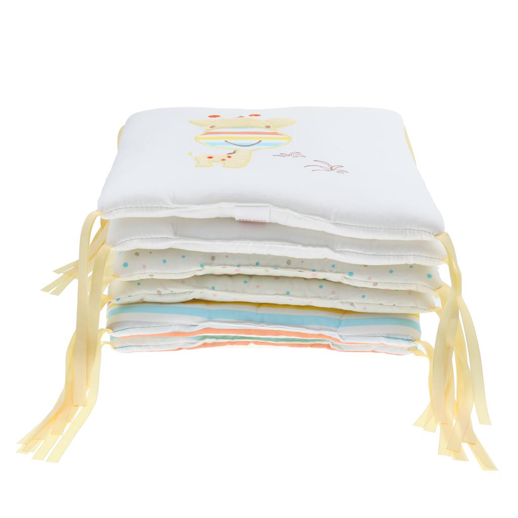 6PCs Baby Crib Bumper Cotton Infant Bed Cot Protector Giraffe