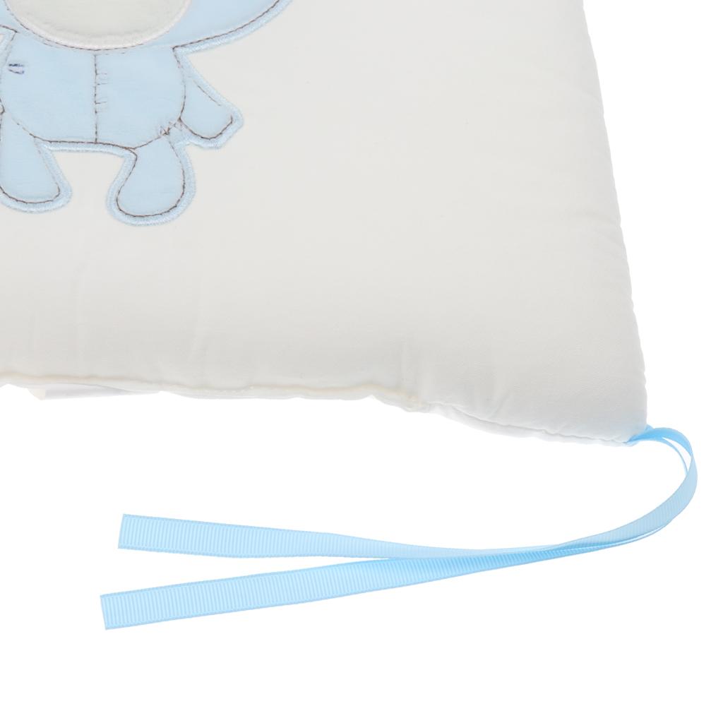 6PCs Baby Crib Bumper Cotton Infant Bed Cot Protector Blue bear