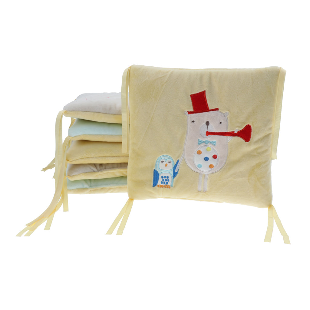 6PCs Baby Crib Bumper Cotton Infant Bed Cot Protector Musical