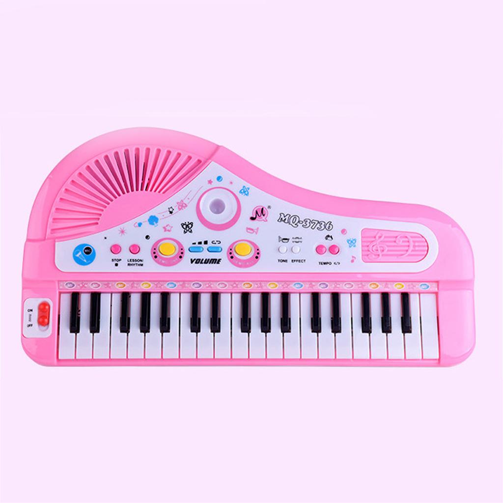 37 Keys Plastic Electronic Organ Keyboard Kit With Microphone, Kids Toddler Early Musical Toy Gift