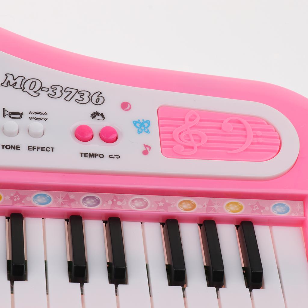 37 Keys Plastic Electronic Organ Keyboard Kit With Microphone, Kids Toddler Early Musical Toy Gift